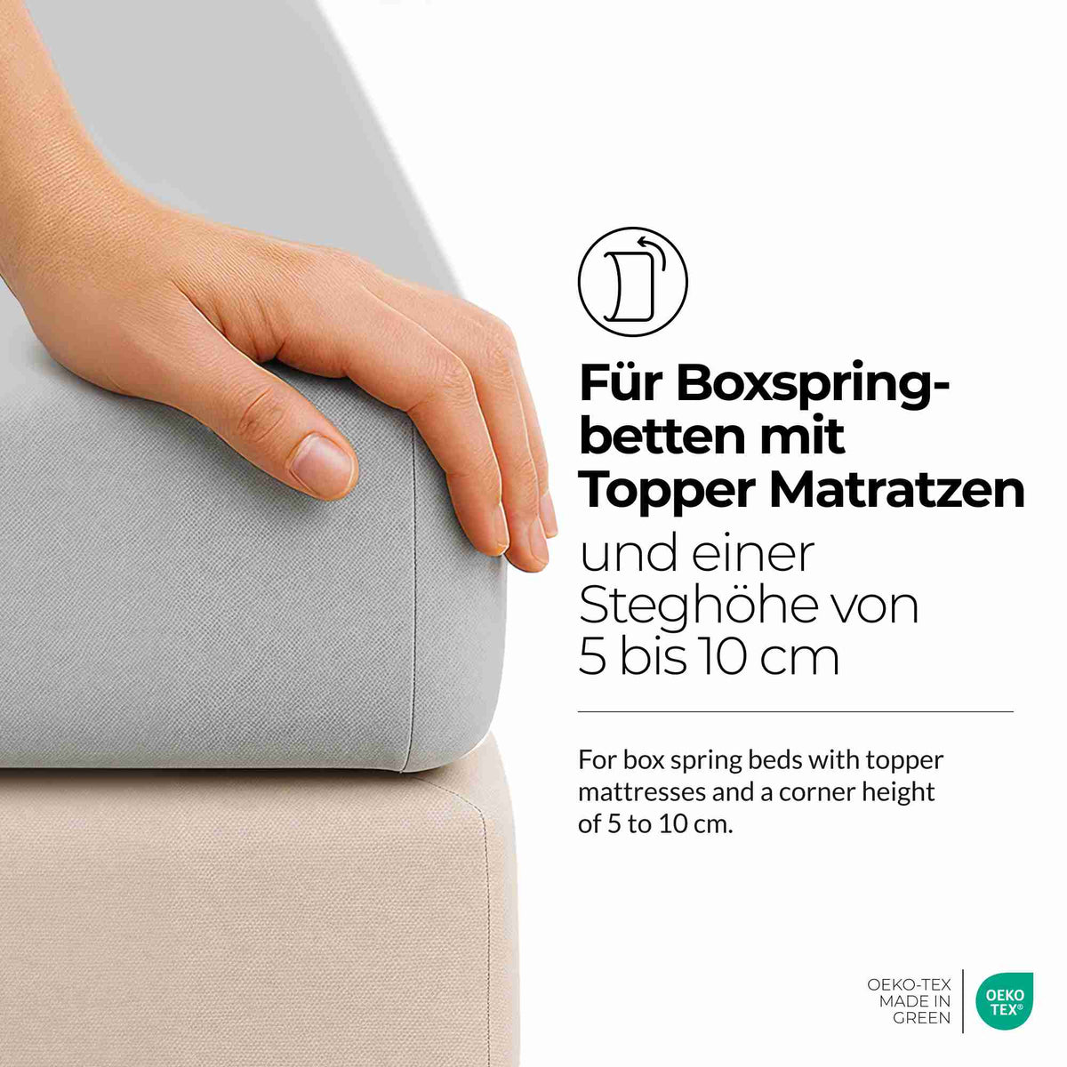 etérea 2 Stück Comfort Jersey Topper Spannbettlaken
