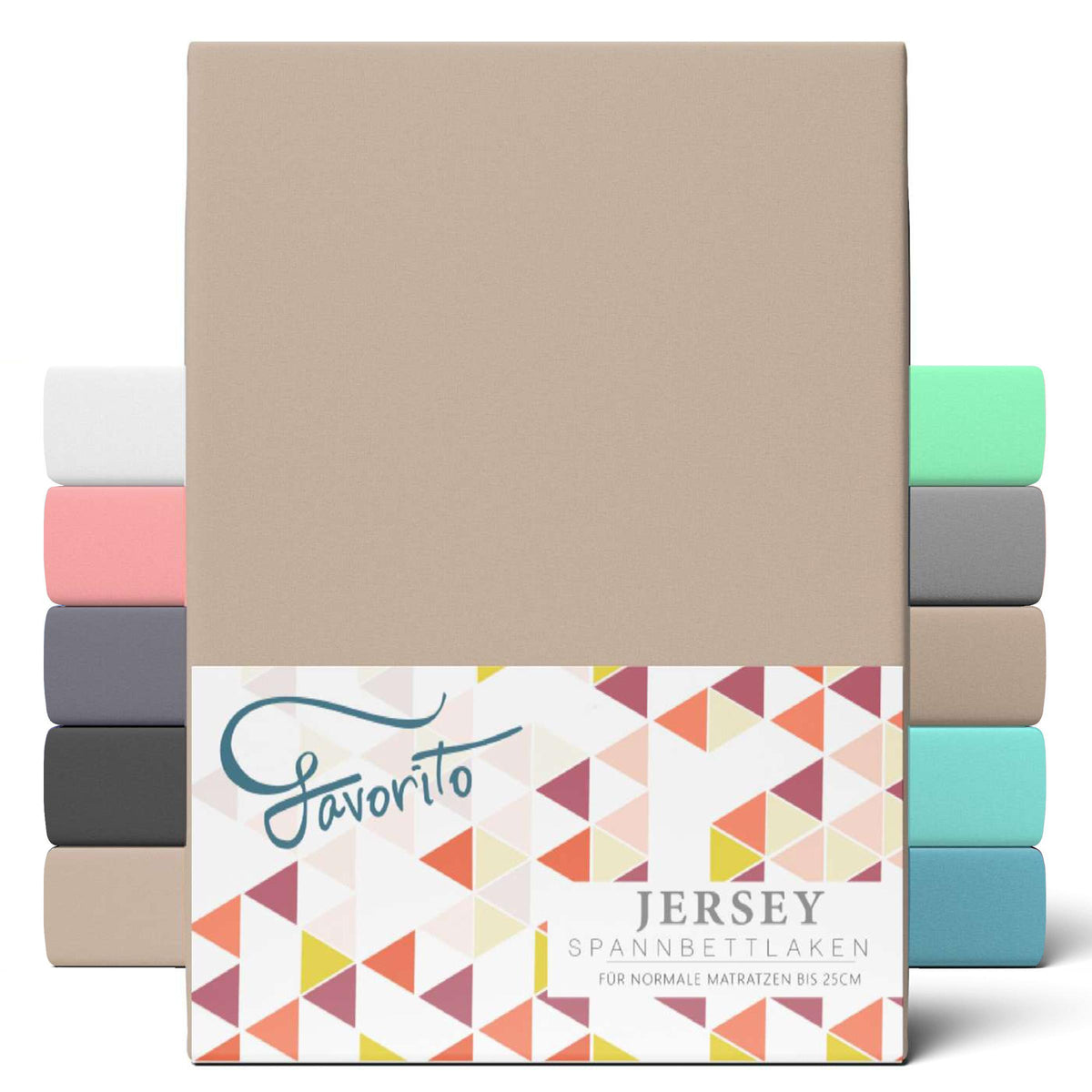Favorito Jersey Spannbettlaken Taupe 90x200 cm - 100x200 cm