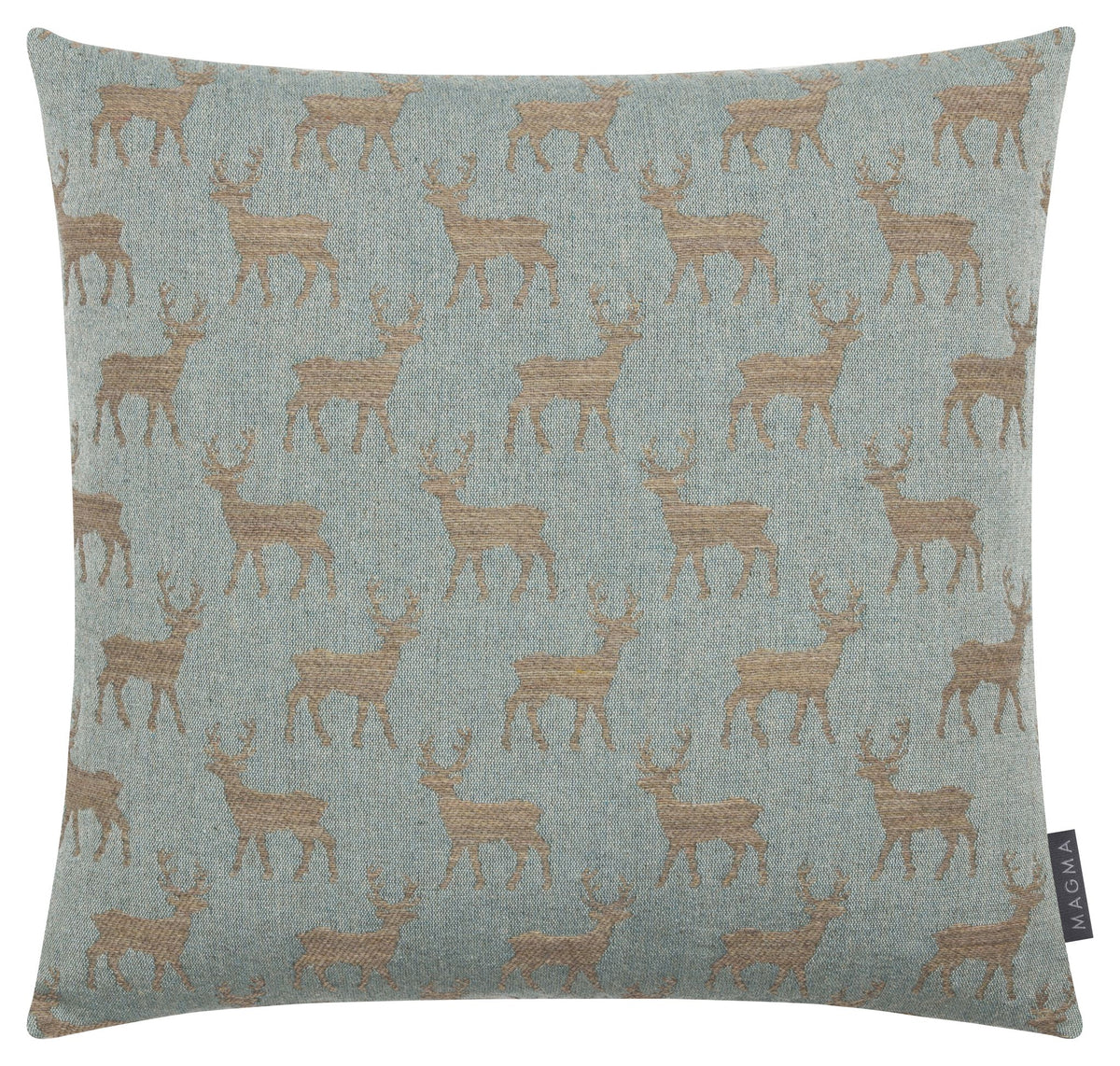 Magma Jacquard Kissenhülle Franzl mit Hirsch Rosa und Mint 50x50 cm