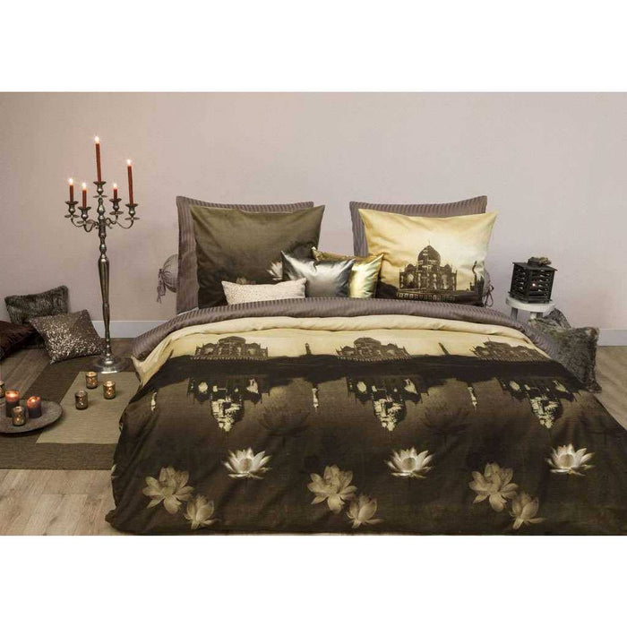 HnL Mako Satin Bettwäsche Taj Mahal Beige 135x200 cm + 80x80 cm