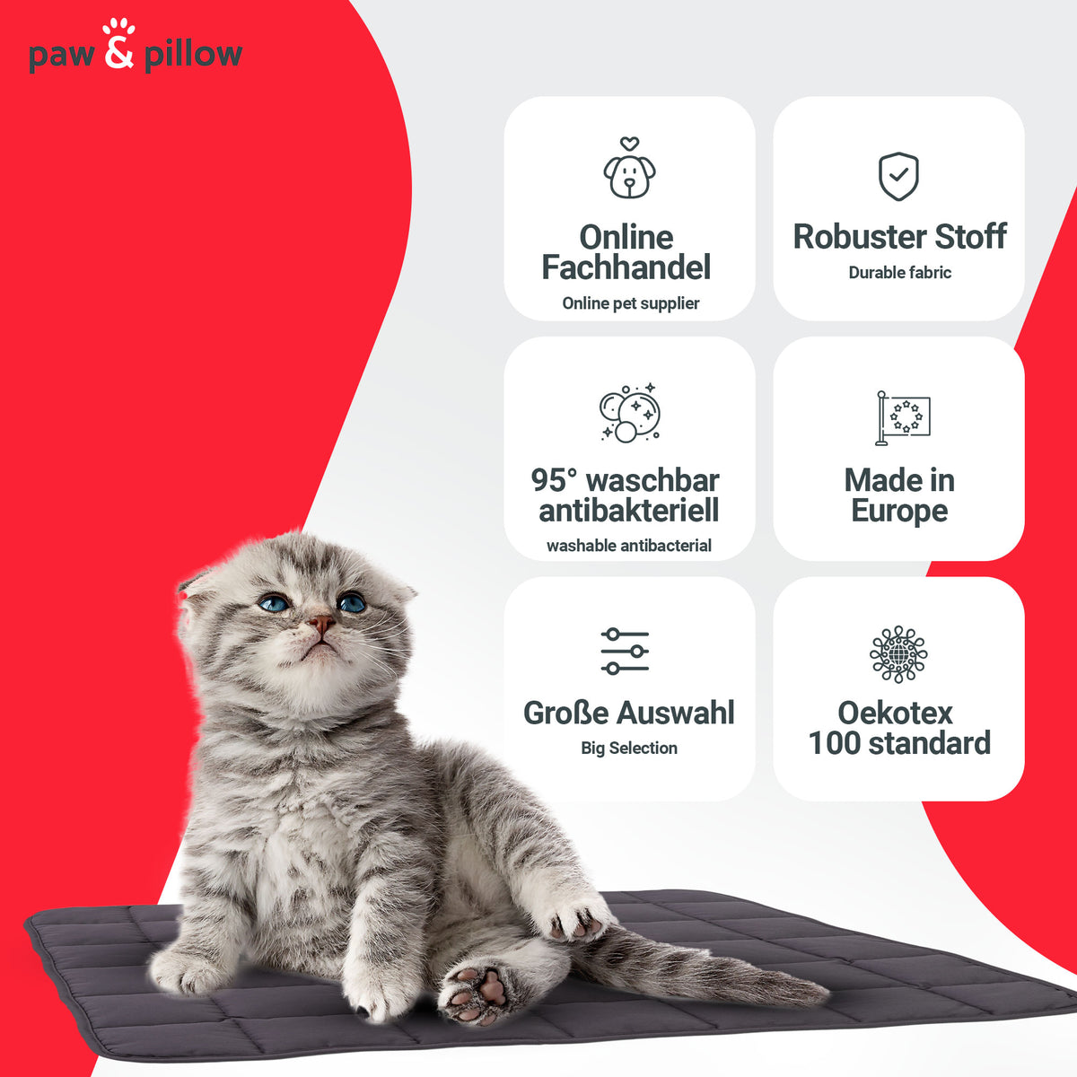 Paw & Pillow Hundedecke Hundebett Katzendecke - weich, robust & pflegeleicht - Bild 5