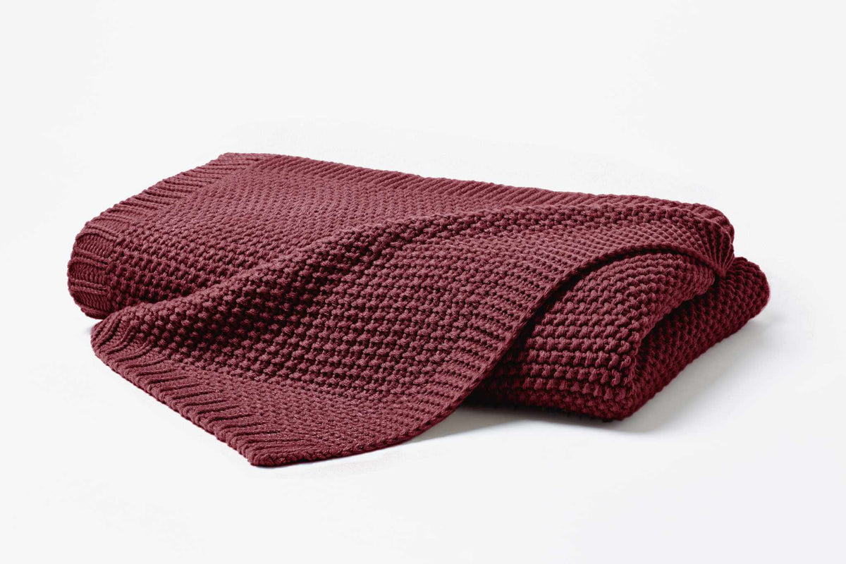 Hahn Strickdecke Wohndecke Perlmuster 130x170 cm