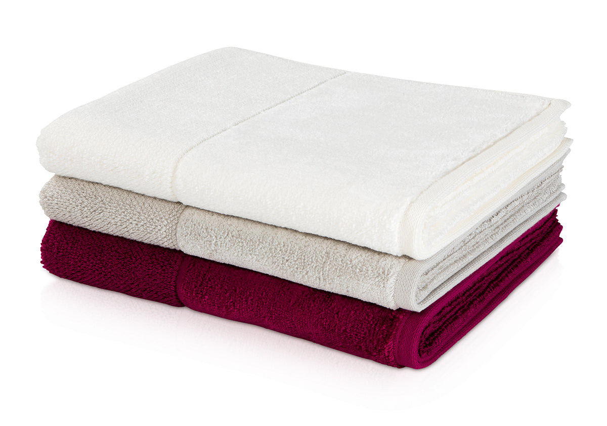 möve Handtuch Uni Bamboo Luxe Veloursbordüre Weiss