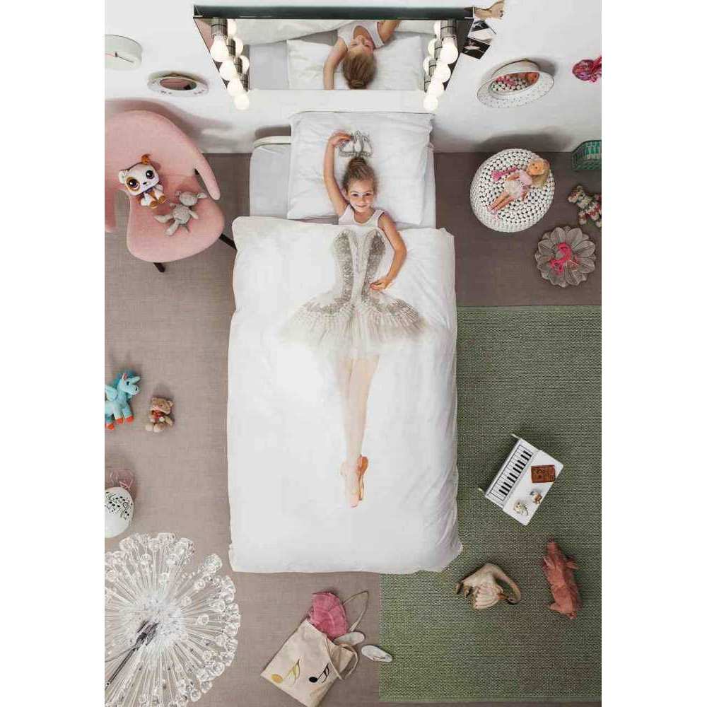 Snurk Kinder Baumwolle Bettwäsche Ballerina 135x200 + 80x80 cm