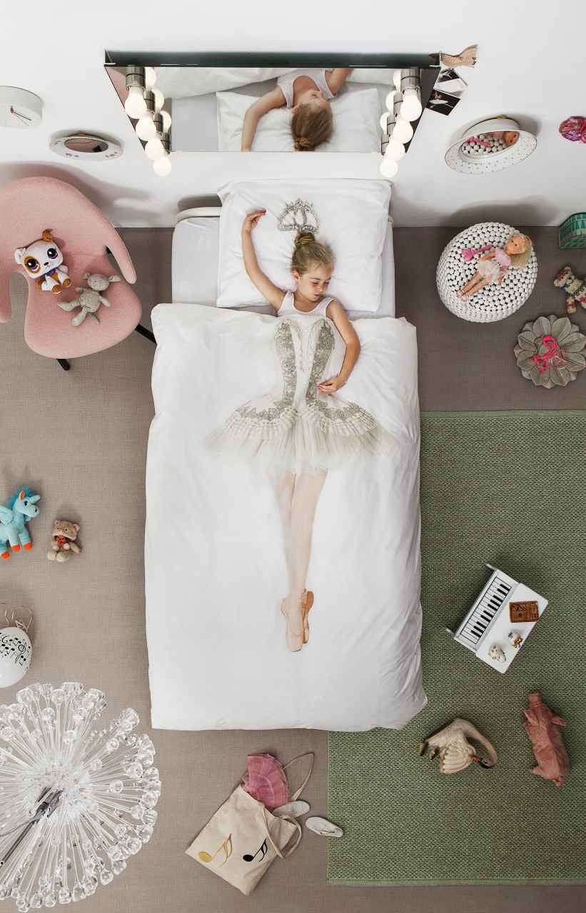 Snurk Kinder Baumwolle Bettwäsche Ballerina 135x200 + 80x80 cm