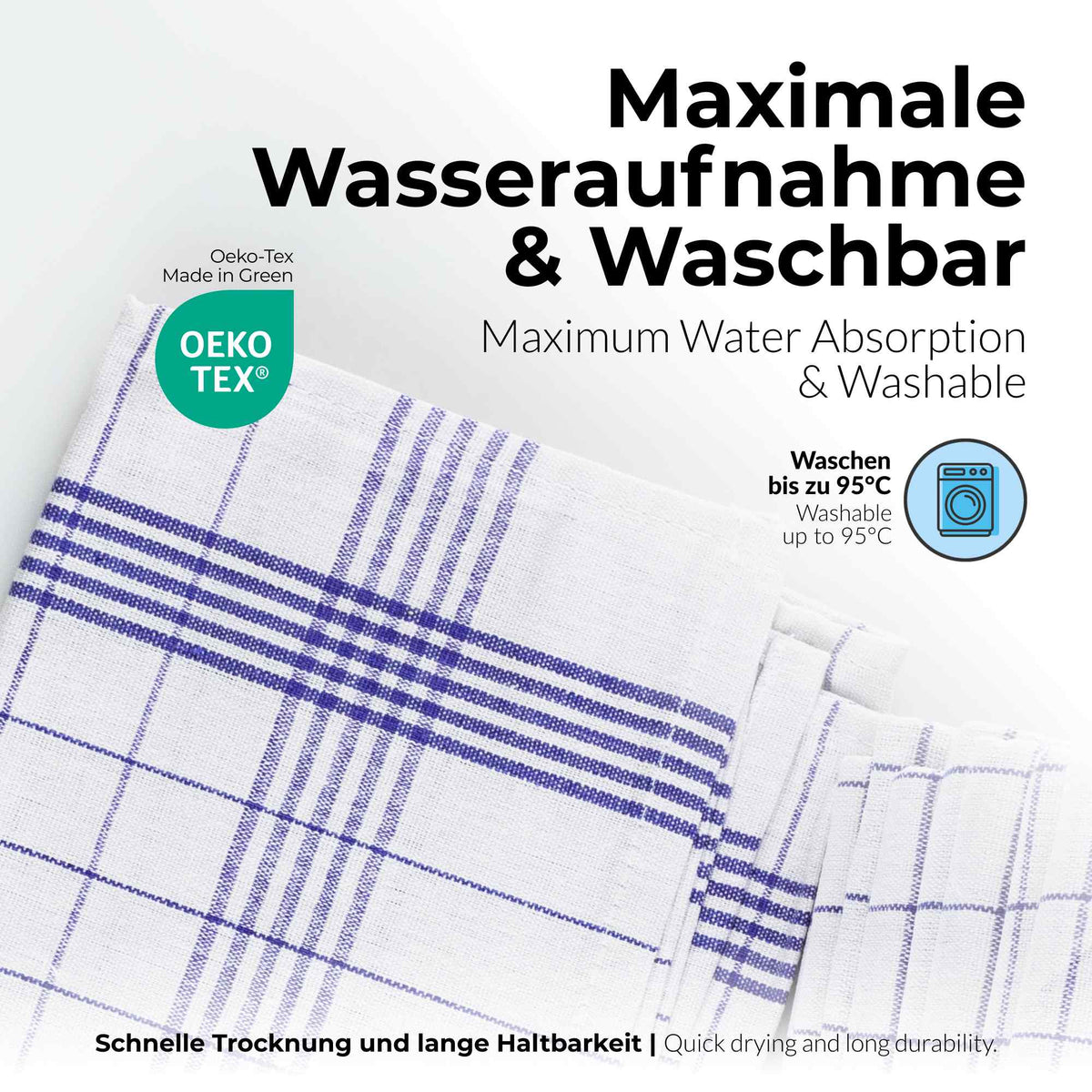 Sterzbachs 10er Set Basic Geschirrtücher Baumwolle Kariert 50x70 cm